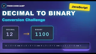 Convert Decimal to Binary freeCodeCamp JavaScript Daily Coding Challenge