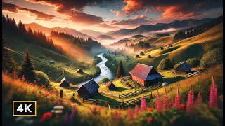 Ukrainian Folk Songs Carpathian Landscapes Hutsul Melodies Traditional Music Carpathians 4K 