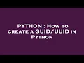 PYTHON How to create a in Python