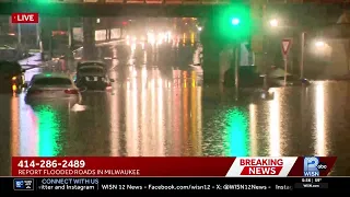 Milwaukee roads flooded after Wednesday storms