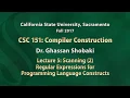 Compilers Lecture 5 Scanning 2 Regular Expressions for Programming Languages