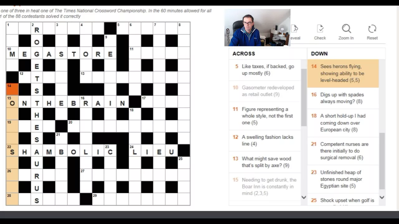 Beginner video:  The Times crossword on 15 Nov 2017