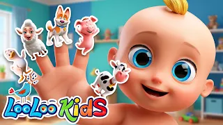 Finger Family with Animals + Johny Johny Yes Papa - Baby Kids Songs & Nursery Rhymes - LooLoo Kids