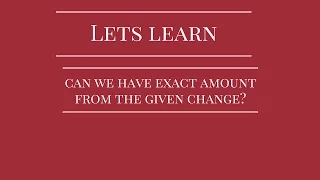 exact change useit or loseit using python