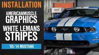 Install 2005-2014 Mustang American Muscle Graphics White Lemans Stripes - 8
