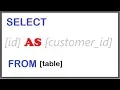 How to use Alias in SQL