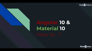 How to Setup Angular 10 with Angular Material 10 Angular Angular Material