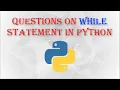 Python while statement