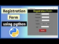 Registration Form using Python Registration Form Using Tkinter Python 3 Python tutorial