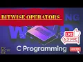 Programming in C Class - 14 Bitwise Operators KCW
