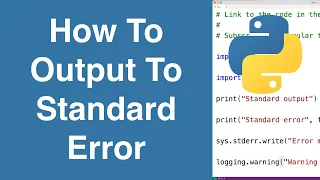 How To Output To Standard Error Python Tutorial