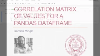 Pandas Python Tutorial Correlation Matrix of Values for Pandas