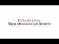 Flight Attendant Job Benefits In Delta Airlines a major airline in the United States