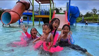 Keluarga Riska Vlog Rafisqy Liburan Asyik Berenang Main Air di Kolam Renang, Perosotan, Playground