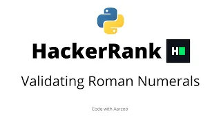 Validating Roman Numerals HackerRank Solution