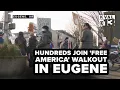 Hundreds in Eugene leave work school for Free America walkout