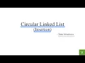 Unit 2 Lec 3 Circular Linked List Insertion Data Structures C Programming