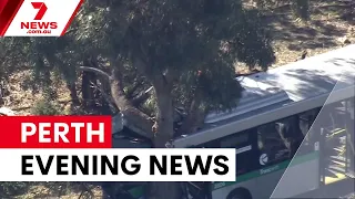 bus crash chaos car crashes into hospital chopper rescue 7news