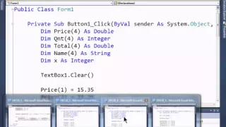Visual Basic 2010 Express Tutorial 28 MultiDimensional Parallel Arrays 2