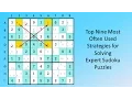 Top Nine Most Often Used Strategies for Solving Expert Sudoku Puzzles