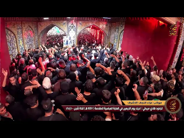 ⁣بيوم السابع هز الراية وجاب الماي || انطلاق موكب النجف لصحن الامام  العباس ع يوم الاربعين