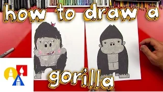 how to draw a cartoon gorilla