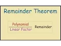 Remainder Theorem Examples with Answers