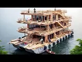Lagu Man Builds Giant Bamboo Boat On Rainy Lake In 2 Months！