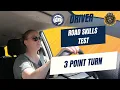 Utah DLD Road Skills Test Mandatory Maneuvers - Three Point Turn Multiple Camera Views