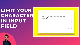 Character Limit in Input Field HTML CSS JAVASCRIPT