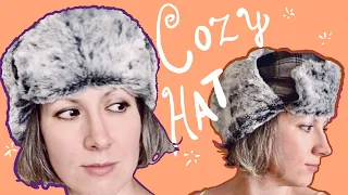 How to Sew Ushanka Style Hat with Faux Fur Lining Russian Inspired Fashion DIY Tutorial