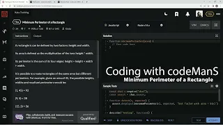 Codewars 7 kyu Minimum Perimeter of a Rectangle JavaScript