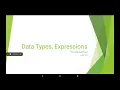 Class XI - Data Types Expressions Mutable Immutable values