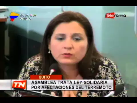 Asamblea trata ley solidaria por afectaciones del terremoto