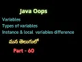 Types of variables instance local java part-60