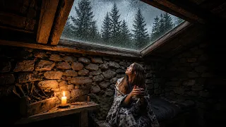 Sheltering From the Rain in a Tiny Stone Cabin