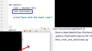 Part 1 module m1e the Tk object and its mainloop method and m6
