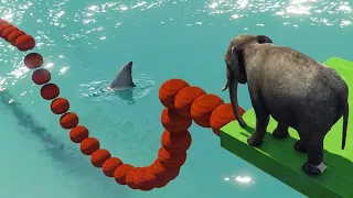 قراند 5 باركور الفيل المرعب 🐸 GTA 5 Elephant Beat the Shark Obstacle Course