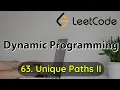 DP LeetCode 63 Unique Paths I Dynamic Programming sKSama Hindi