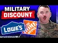 Home Depot and Lowes Discount 10 Off for Military