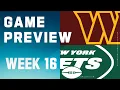 Washington Commanders vs New York Jets 2023 Week 16 Game