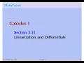 MathTalent Calculus I Sec 3 11 Linearization and Differentials