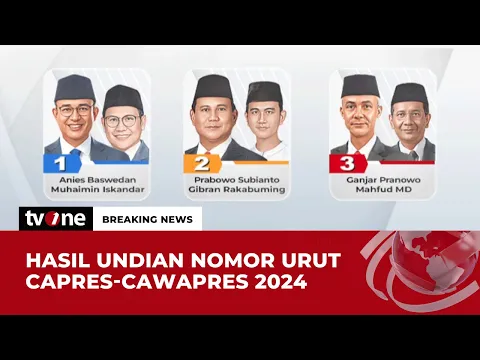 Resmi! Ini Nomor Urut Capres-Cawapres 2024