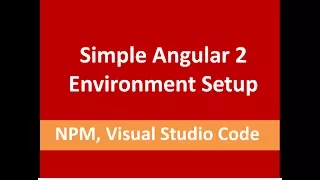 How to setup new project of angular2 using npm typescript and visual studio code