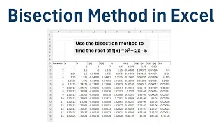 Bisection Method in Excel Step-by-Step Example