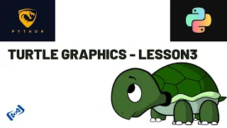Python Turtle graphics Tutorial - LESSON 3 setx sety hideturtle setpos goto