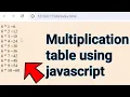 Print multiplication table using javascript