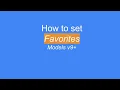 Step 3 - Set Favorites if desired