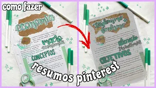 como fazer RESUMOS igual PINTEREST || dicas de lettering