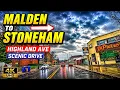 Malden to Stoneham Massachusetts Highland Ave to South Street 4K Scenic Drive